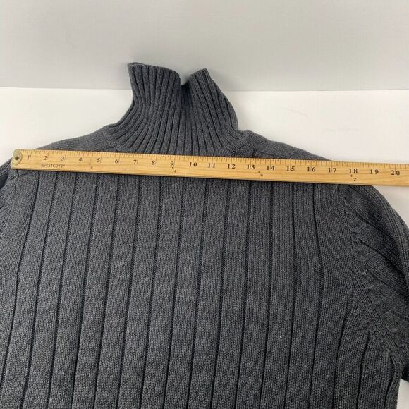Nordstrom Vintage Men's  Sweater Dark Gray Size L Cotton PURE STUFF‎ Mock Neck - Picture 8 of 11